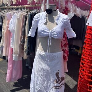 Hysteric Glamour White Skirt with Black Print